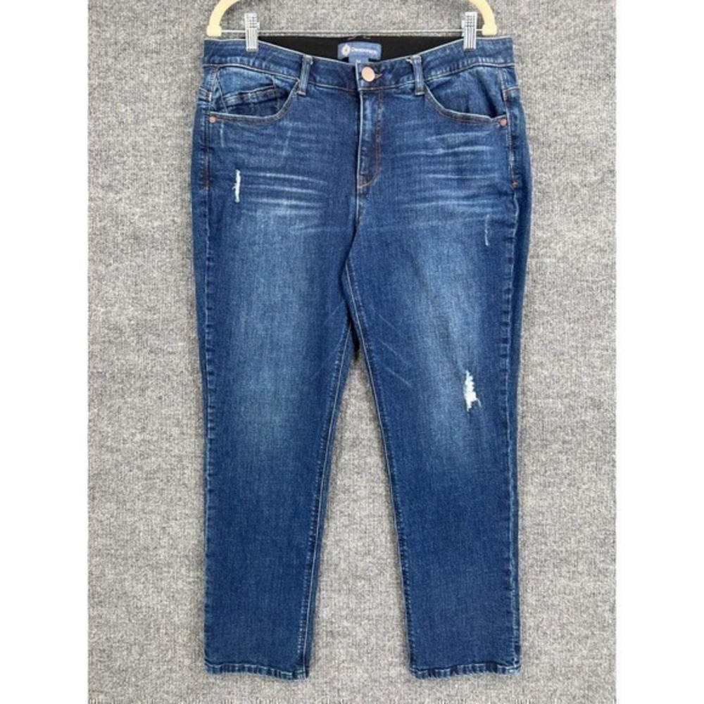 Democracy Jeans Womens 14 Girlfriend Ab Solution Mid Rise Distressed Stretch
